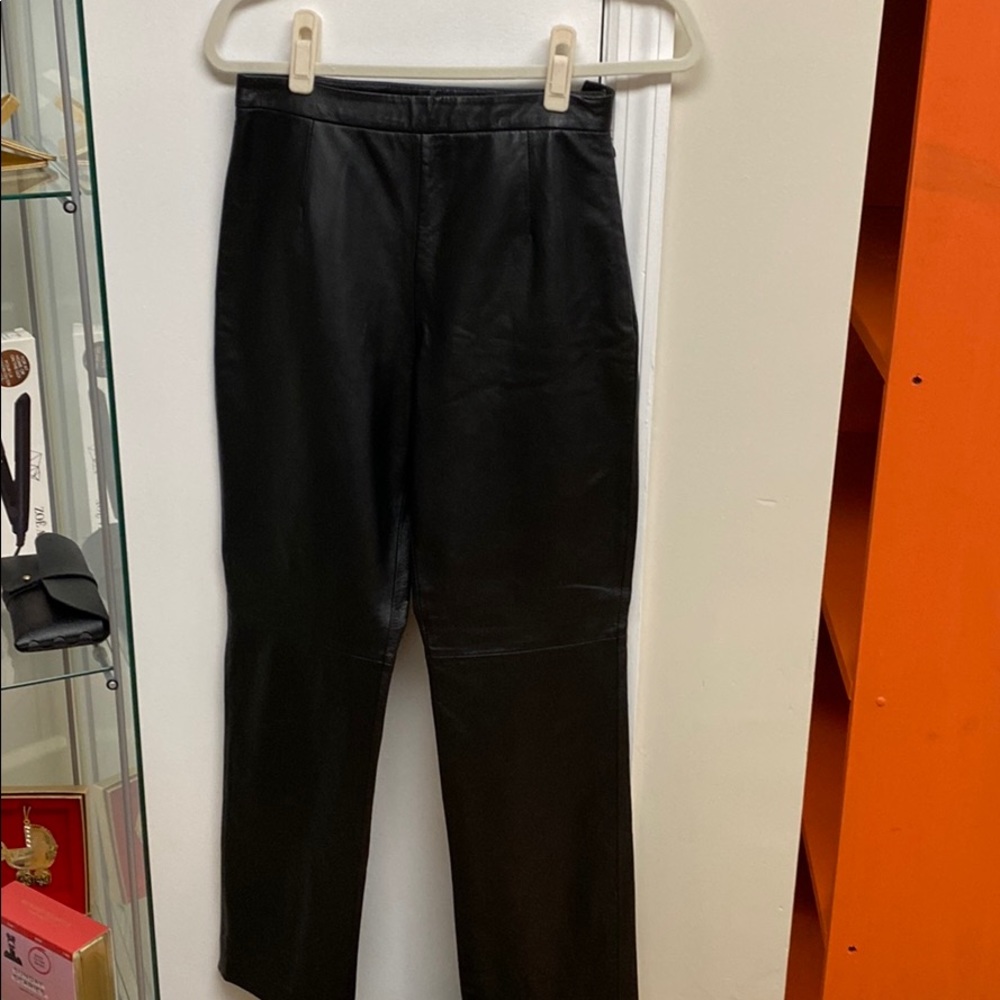 Black leather pants